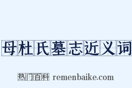 母杜氏墓志近义词是什么意思的图片